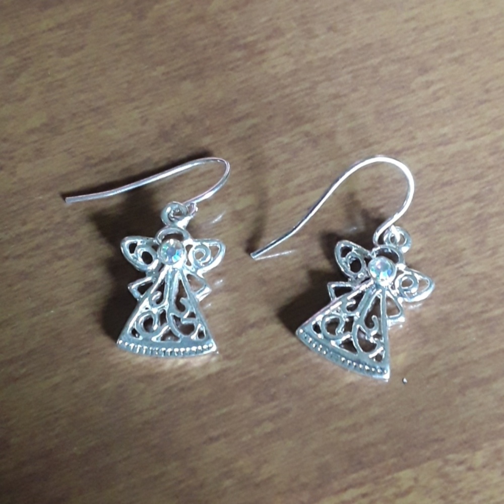 ⚡😇 Angel Dangle Ear Rings - Picture 1 of 2
